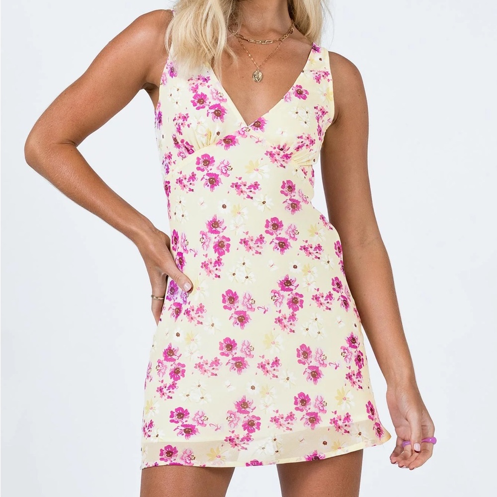 Princess Polly Nellie Mini Dress Yellow Floral